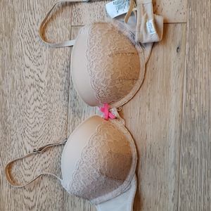 Gilly Hicks lightly lined demi bra 34B nude
